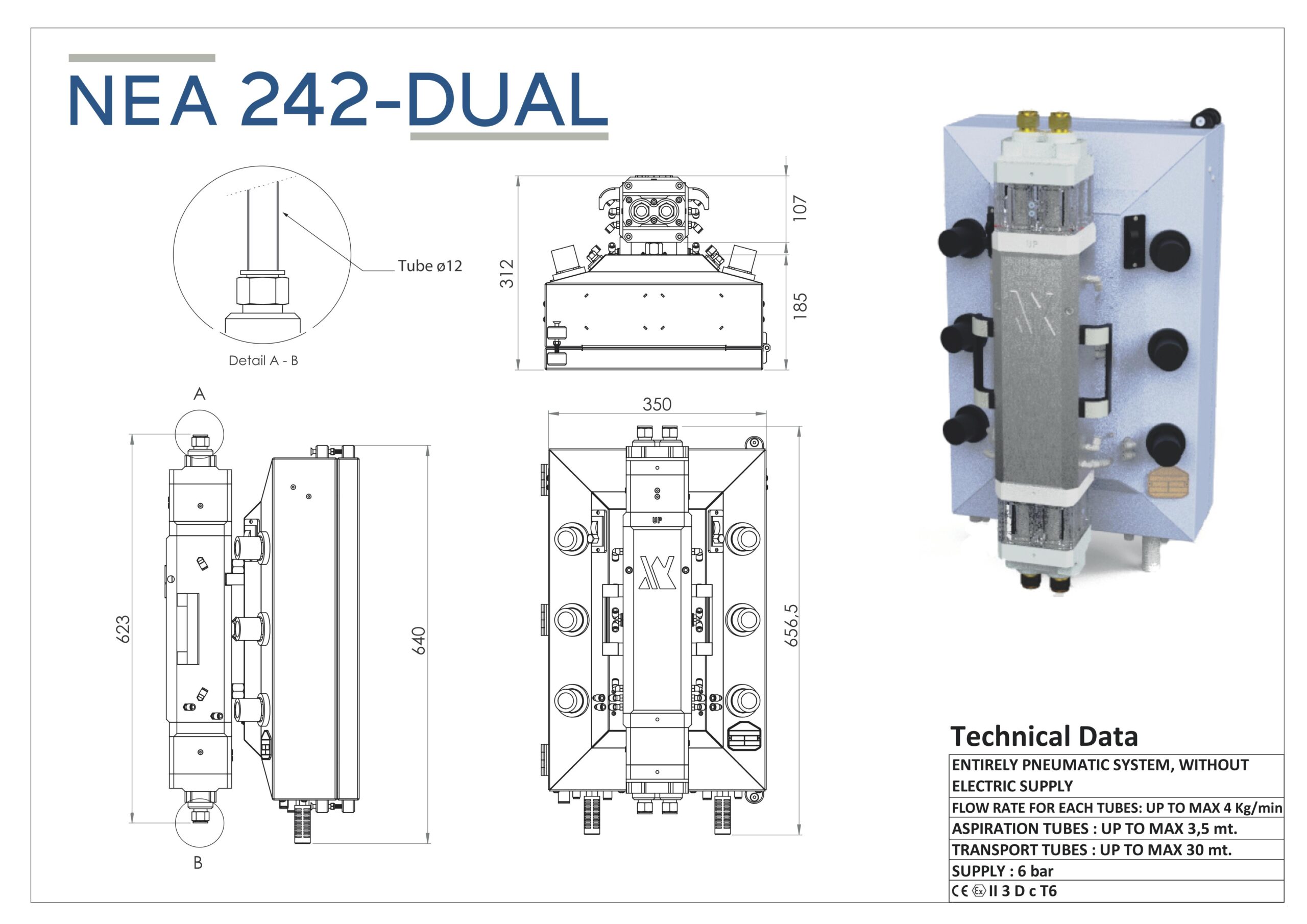 Pompa Transportu pneumatycznego NEA 242 – DUAL Pompa Transportu pneumatycznego NEA 242 Dual
